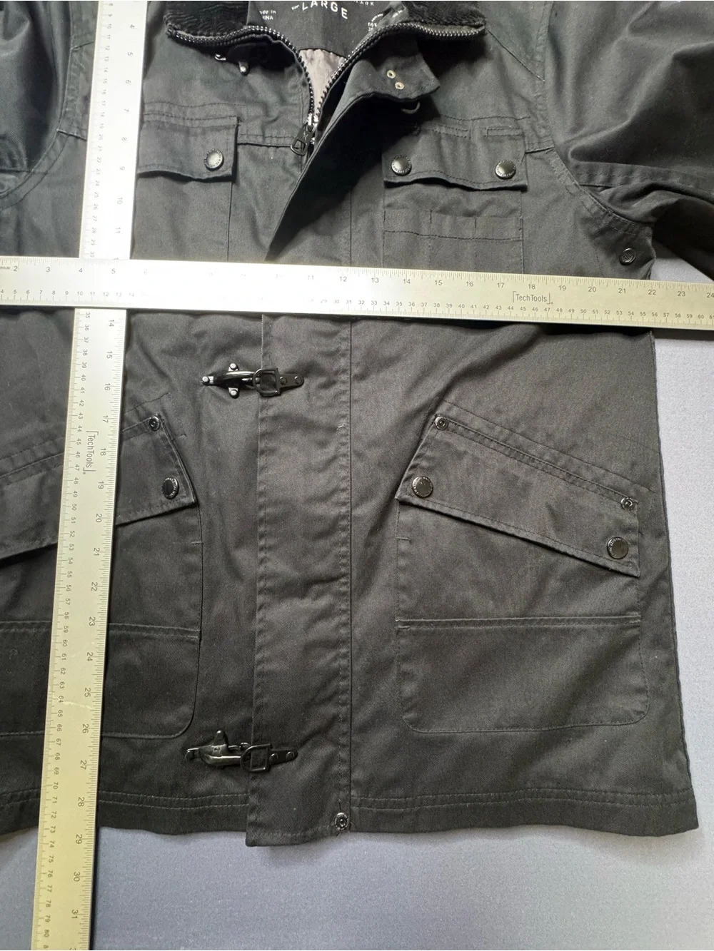 Marc Ecko Deadly Threads Military Jacket L Black Y2K Gorpcore Utility Fireman
